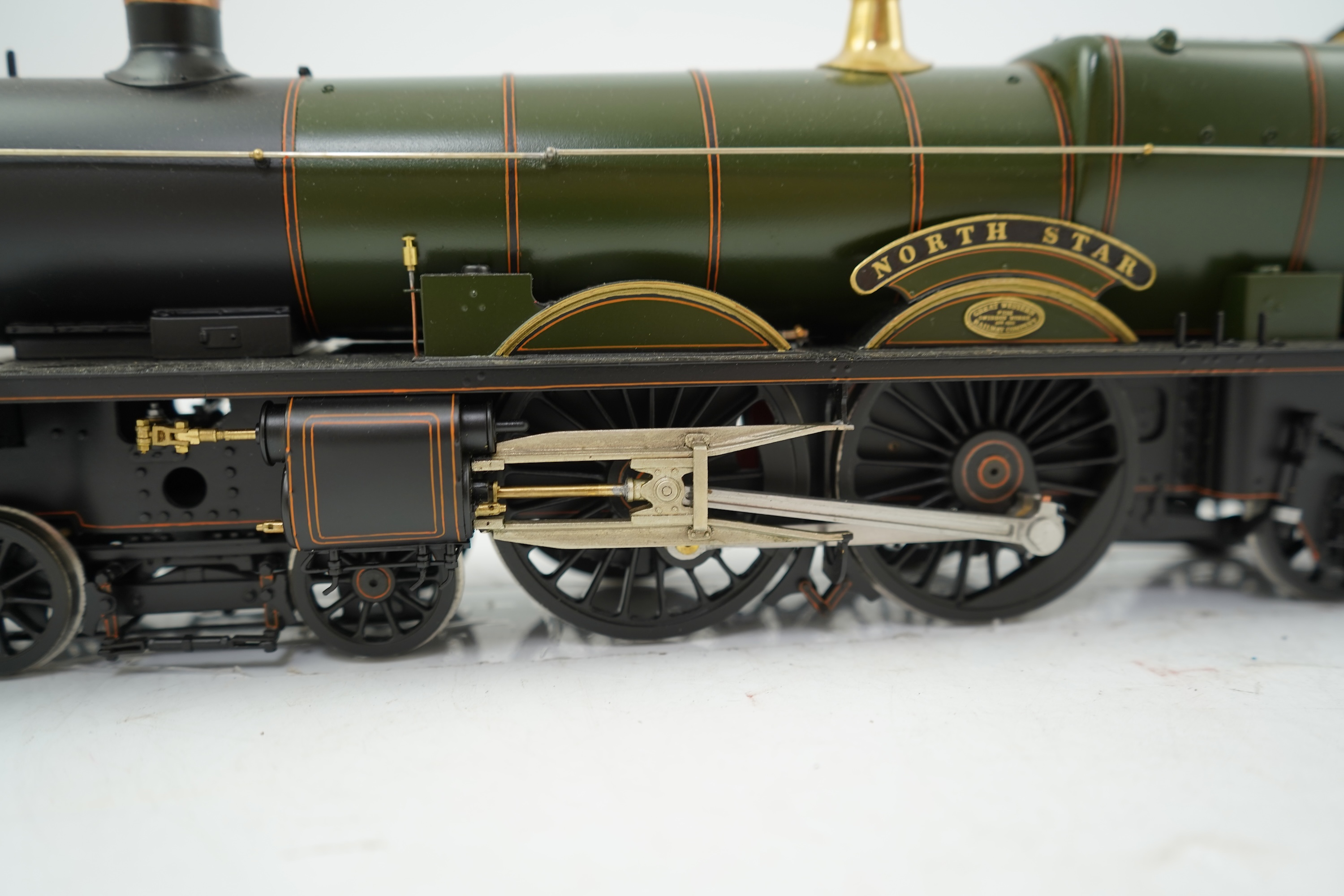A Gauge One model of GWR Star Class prototype, North Star 40, 4-4-2 tender locomotive, constructed, painted and lined to a very high standard, with a high level of detail, unpowered and with cab interior unpainted.